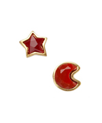 LYRALOVESTAR by Crystal Streets Turquoise Moon & Star Stud Earrings